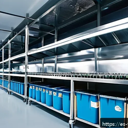 식품위생사 실무에서 자주 쓰는 기술 - A modern food processing plant interior showing a well-organized and spotless workspace with clearly...